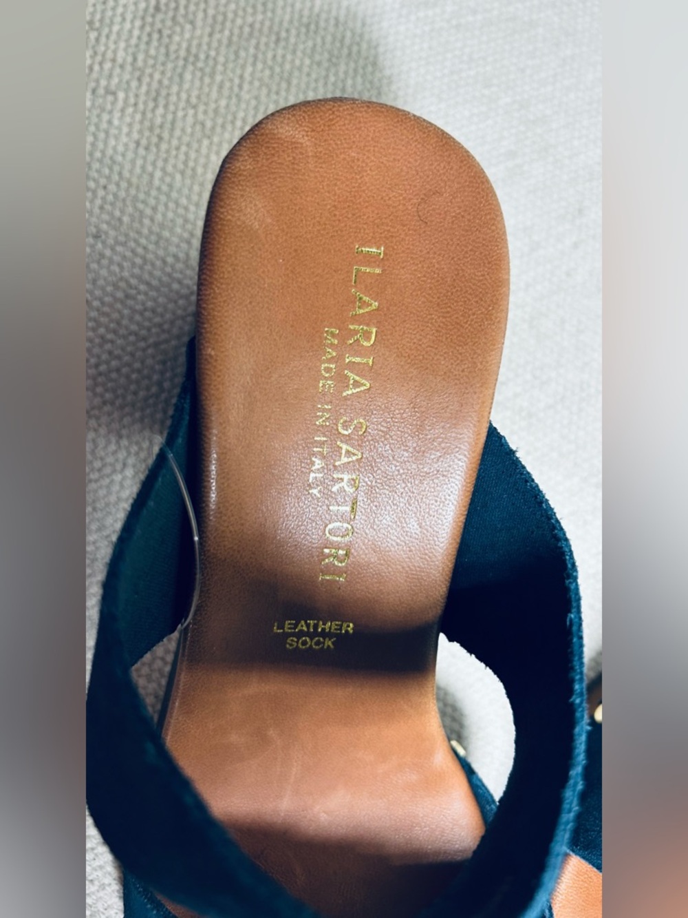 Navy Double-Strap Platform Mule Clogs - Picture 11 of 12